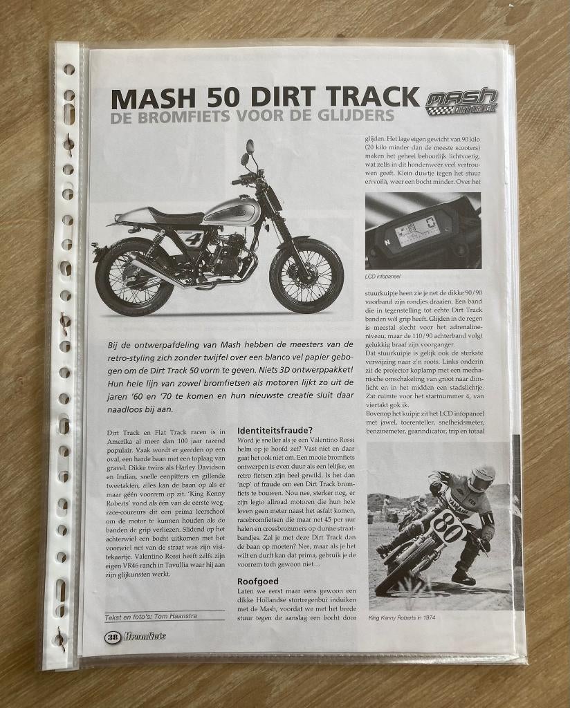 Unieke Map met documentatie Mash 50 Dirt Track bromfiets, Fietsen en Brommers, Handleidingen en Instructieboekjes, Zo goed als nieuw