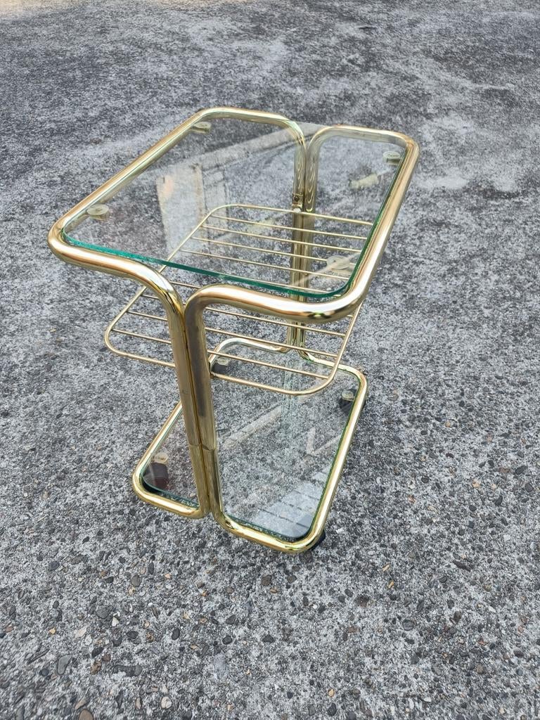 Vintage bijzettafel Hollywood Regency jaren 80, Antiek en Kunst, Ophalen of Verzenden