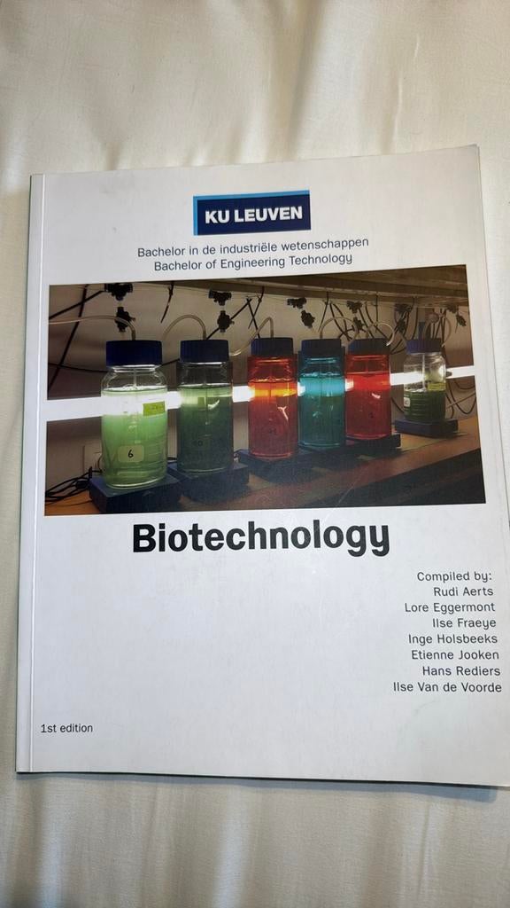 KU Leuven Biotechnology 1th edition, Enlèvement ou Envoi, Comme neuf, Autres niveaux, Biologie