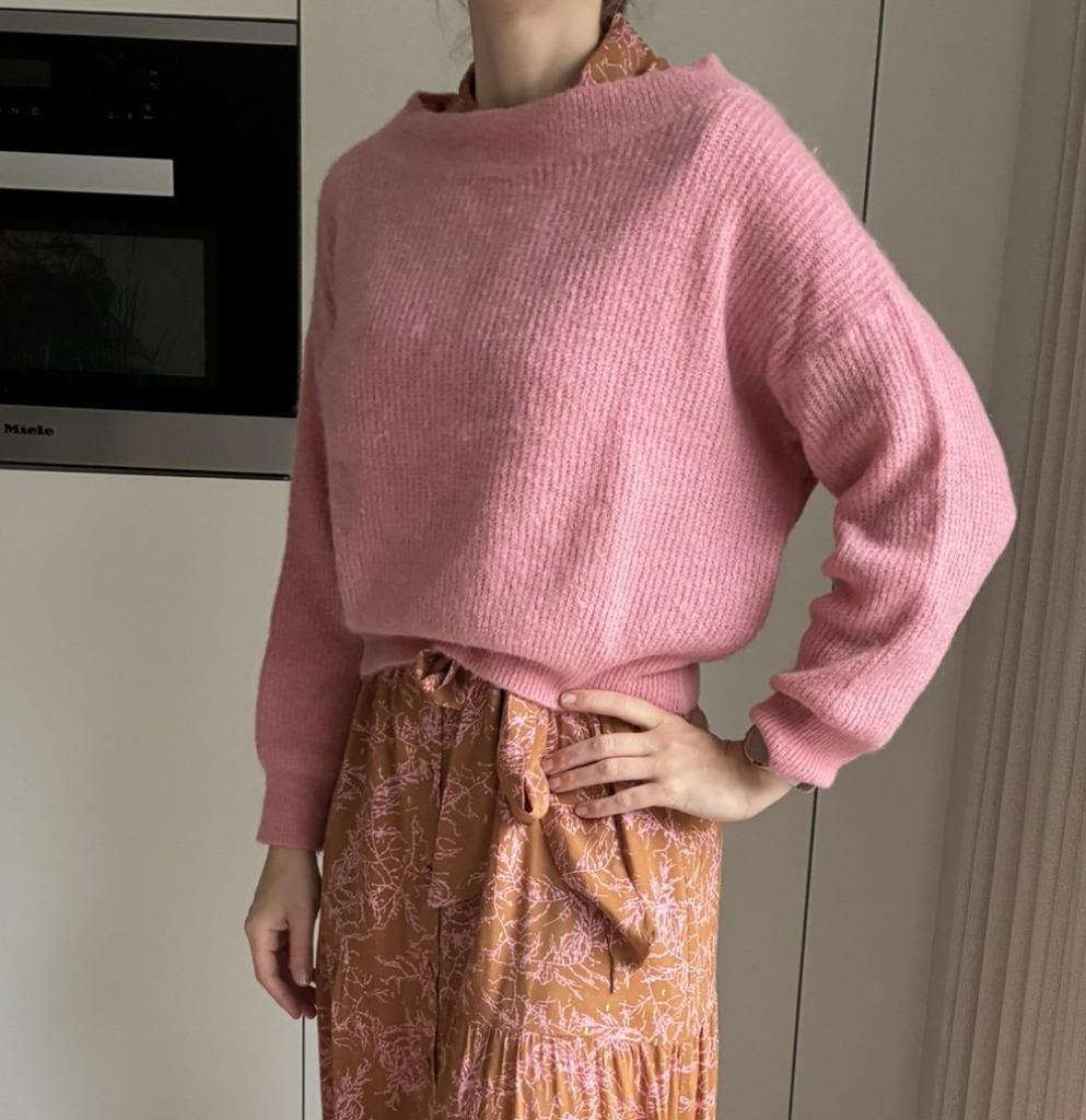Lichtroze gebreide trui van Mika Elles (Maat TU/S-M), Kleding | Dames, Ophalen of Verzenden, Zo goed als nieuw, Roze, Maat 36 (S)