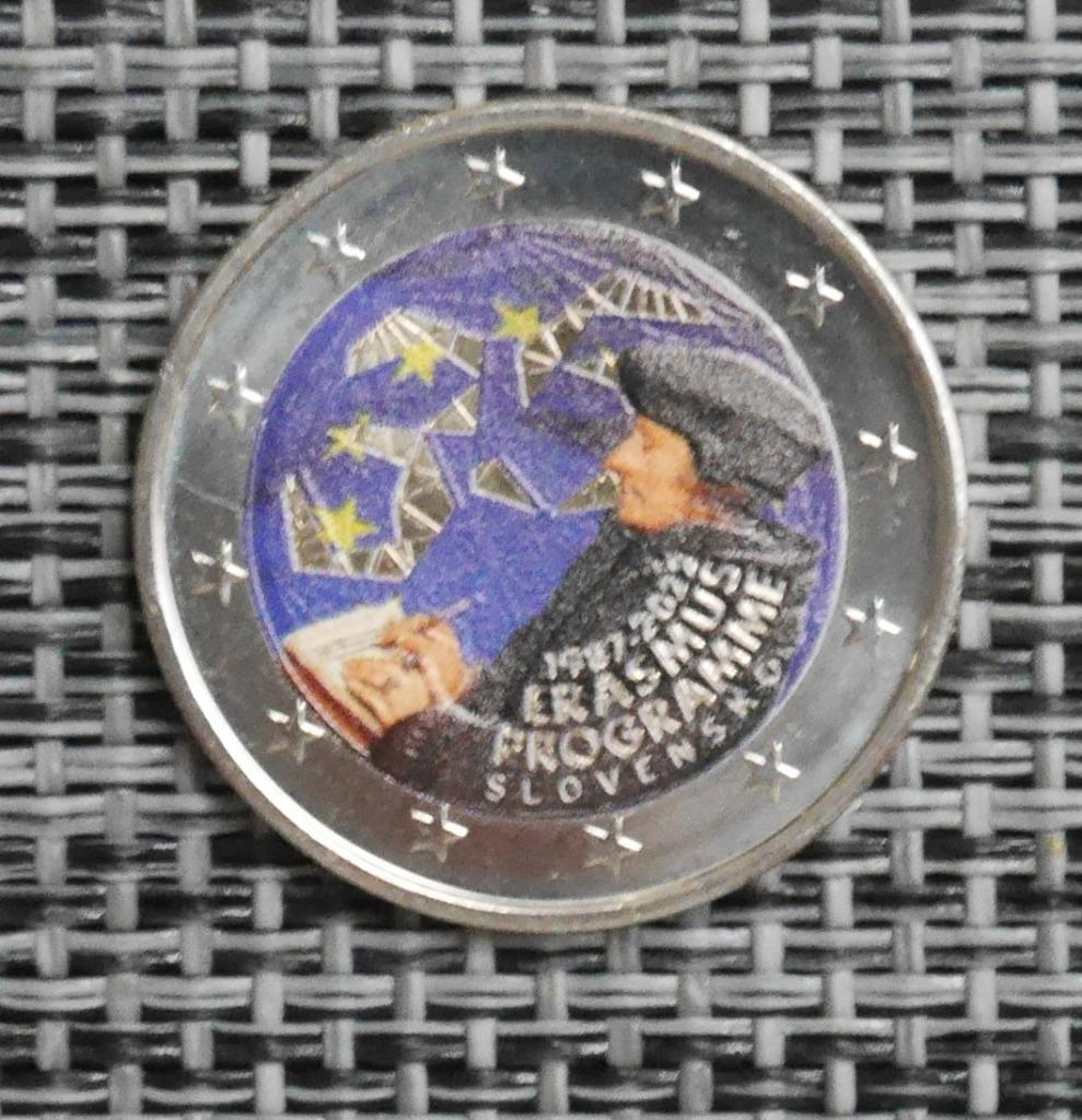 2 Euro Slowakije 2022 UNC Erasmus (gekleurd), Postzegels en Munten, Ophalen of Verzenden, Slowakije, 2 euro, Setje