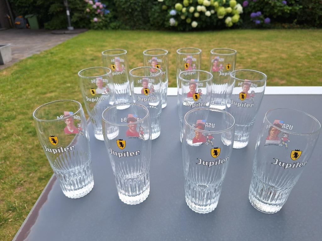 12 bierglazen Jupiler, Enlèvement, Comme neuf, Verre ou Verres, Jupiler