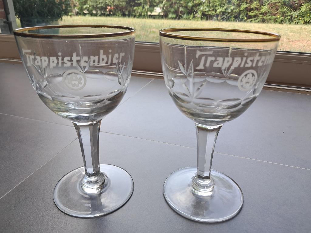 Bierglas emaille trappist Westmalle vintage, Verzamelen, Ophalen of Verzenden, Zo goed als nieuw, Bierglas