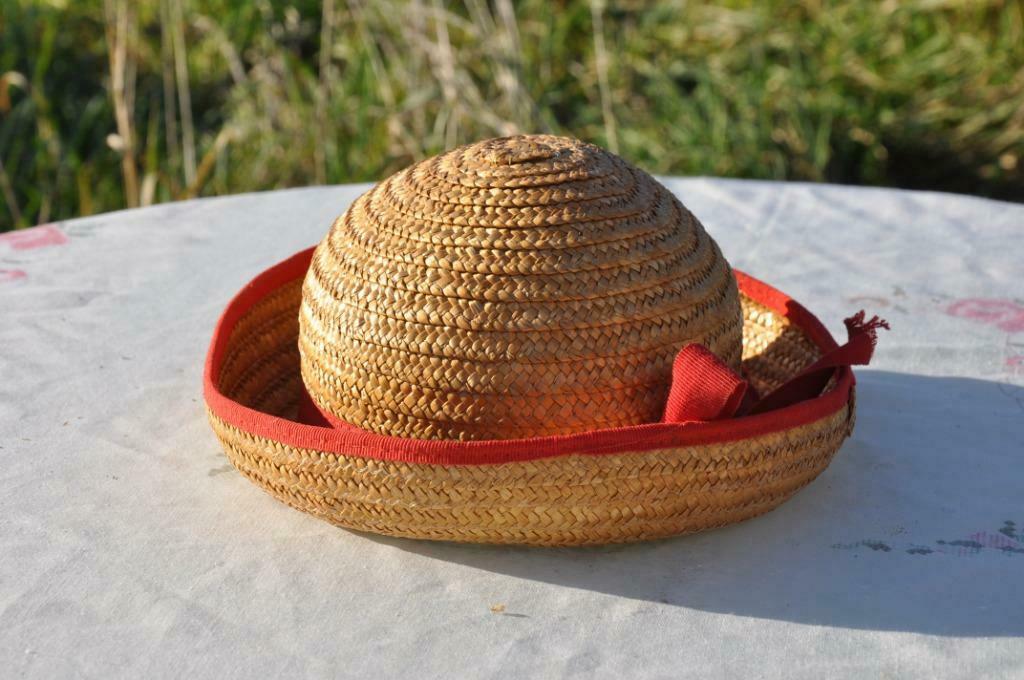 §  ancien chapeau d'enfant en paille, Taille 50, Enlèvement ou Envoi, Chapeau, Utilisé