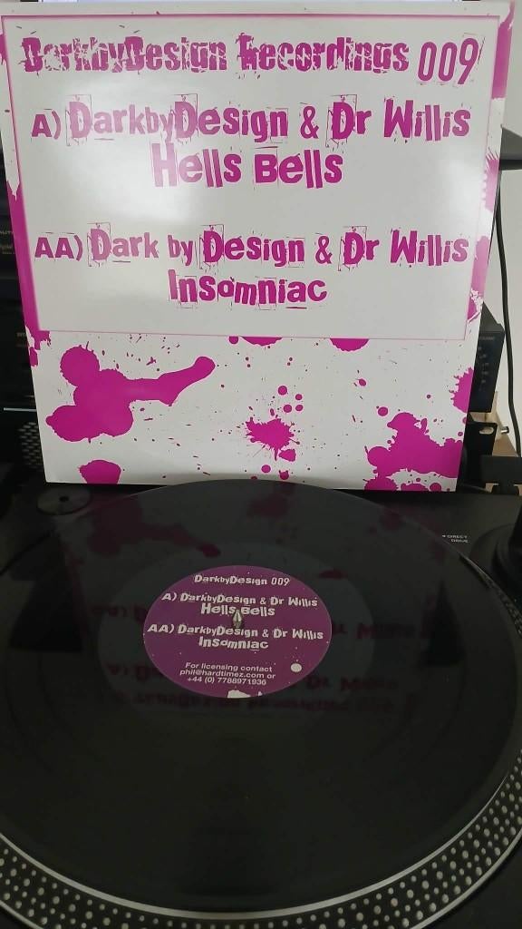 DarkbyDesign & Dr Willis – Hells Bells / Insomniac, Ophalen of Verzenden, Zo goed als nieuw, 12 inch, Techno of Trance