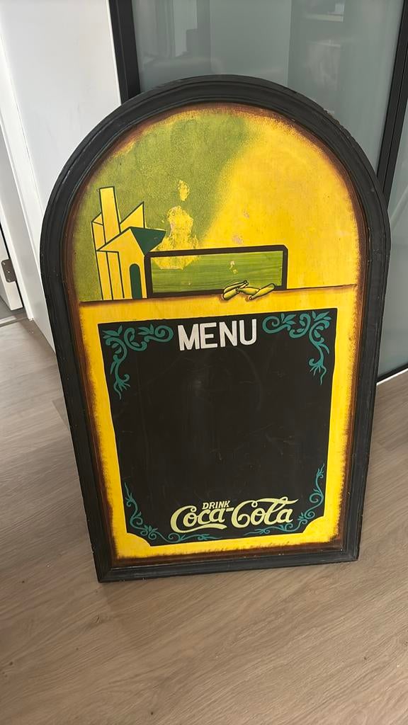 Vintage menu schrijfbord coca cola, Ophalen of Verzenden, Zo goed als nieuw