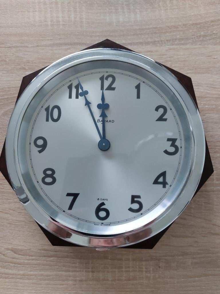 Art Deco Bayard 8 days wandklok.Te herstellen, Ophalen, Zo goed als nieuw, Wandklok