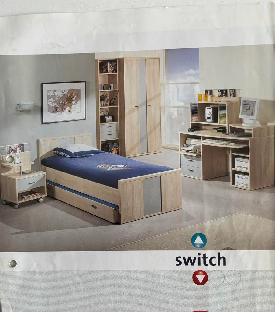 Volledige jeugdkamer “Switch” - 6-delig, Huis en Inrichting, Ophalen, Gebruikt, Eenpersoons, Modern / jeugd