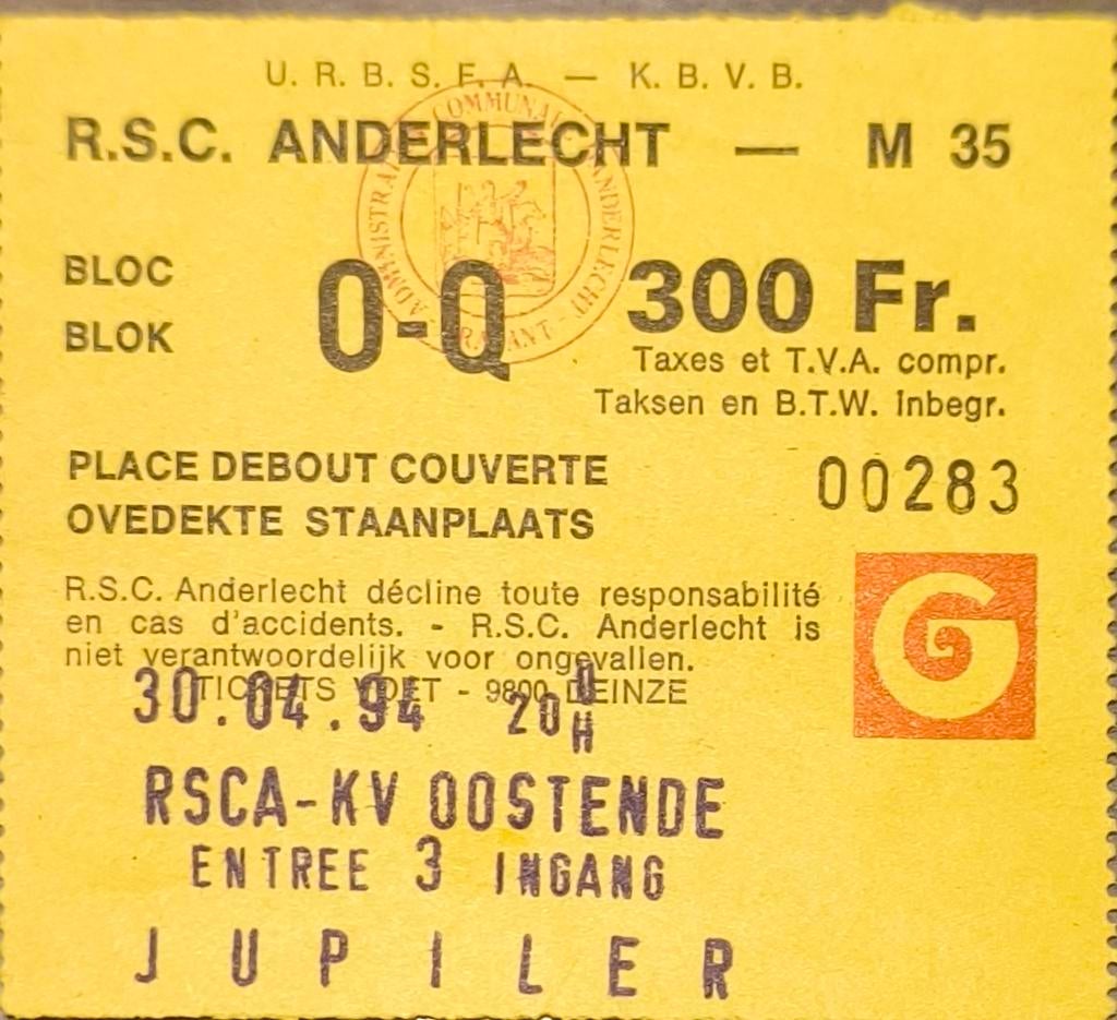 Ticket RSC Anderlecht, Verzamelen