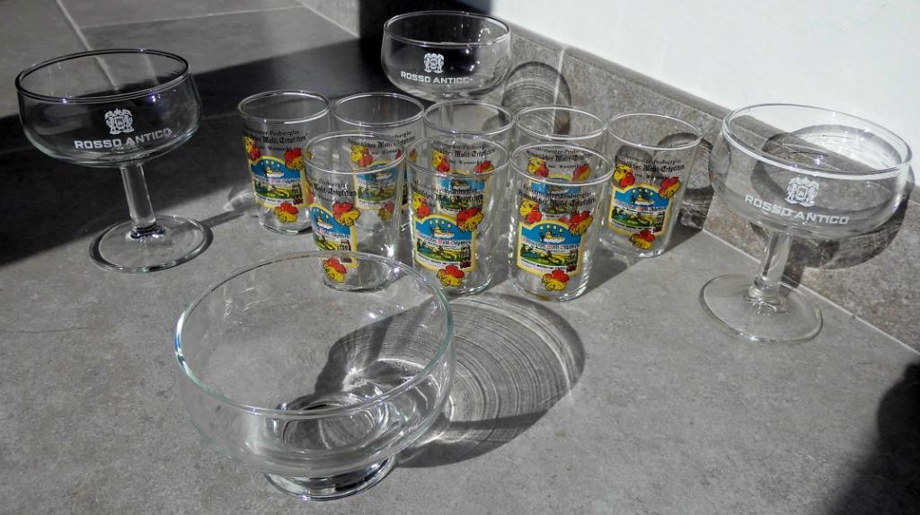 LOT de 8 Verres Allemand + 4 Coupes ROSSO Antico, Enlèvement ou Envoi, Comme neuf, Autres types
