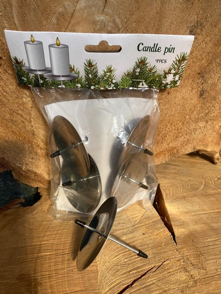 KAARSENSTEKER 7 CM IN OASE, STEEKSCHUIM VOOR BLOEMSTUK NIEUW, Enlèvement ou Envoi, Neuf, Métal, Chandelier