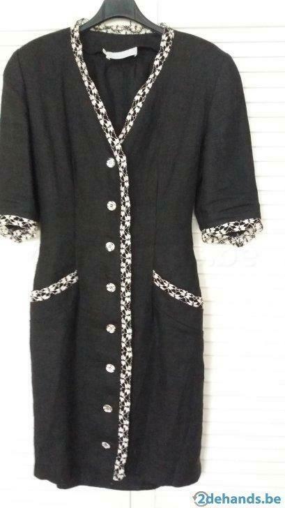 Damesjurk zwart linnen, Enlèvement, Porté, Taille 42/44 (L), Noir
