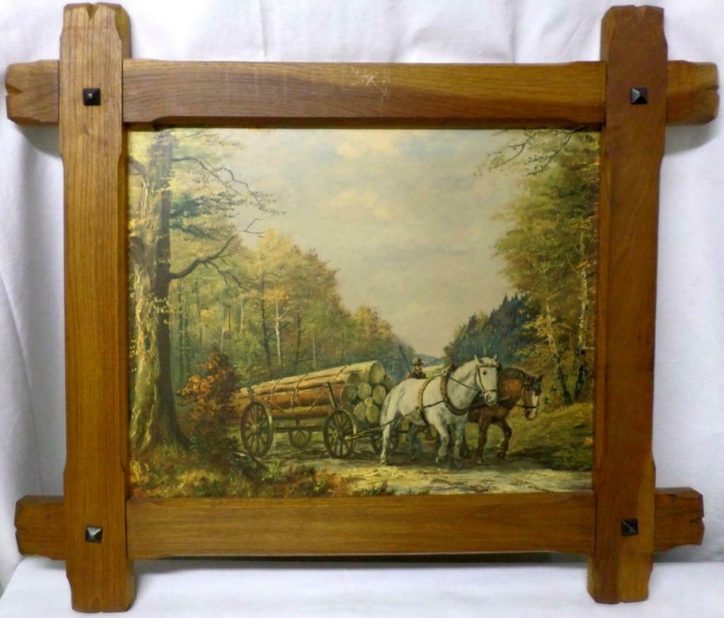 Cadre Les chevaux, Enlèvement, Comme neuf, Bois