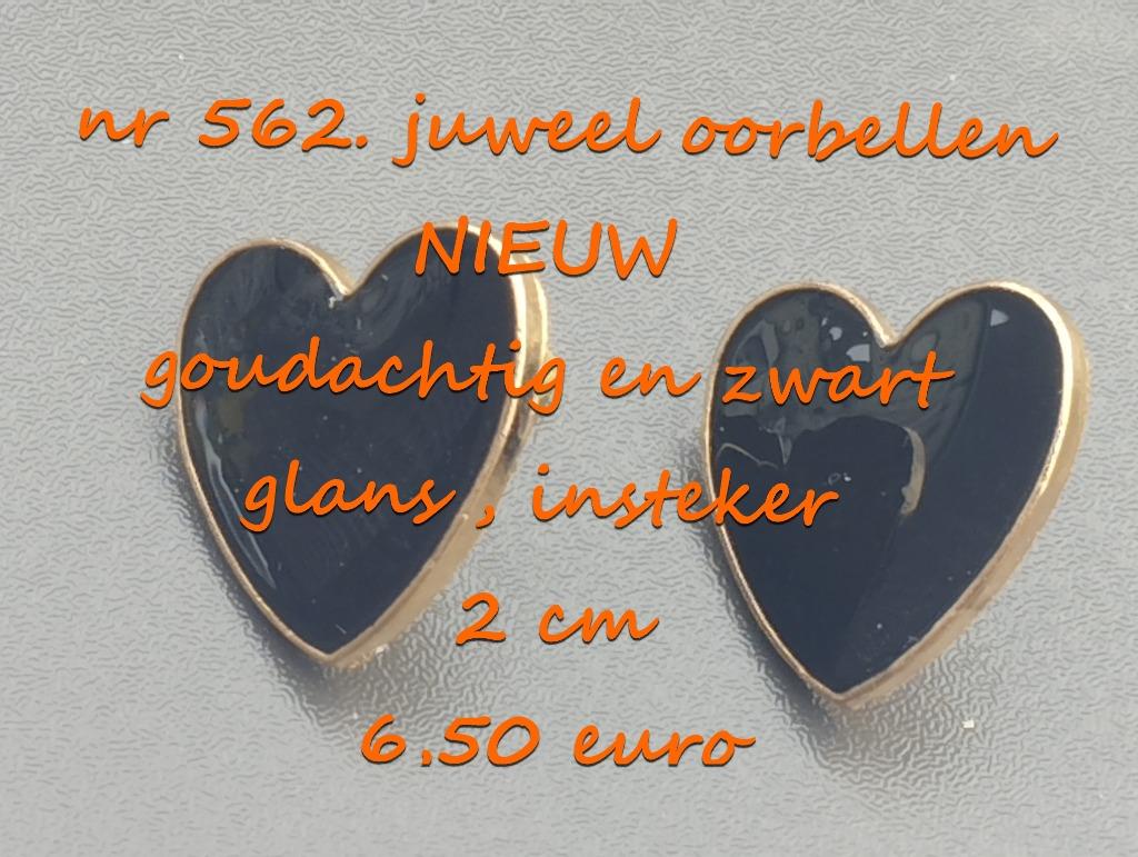 562. Juweel : oorbellen , NIEUW ,  verzending inbegrepen, Overige materialen, Verzenden, Zwart, Nieuw