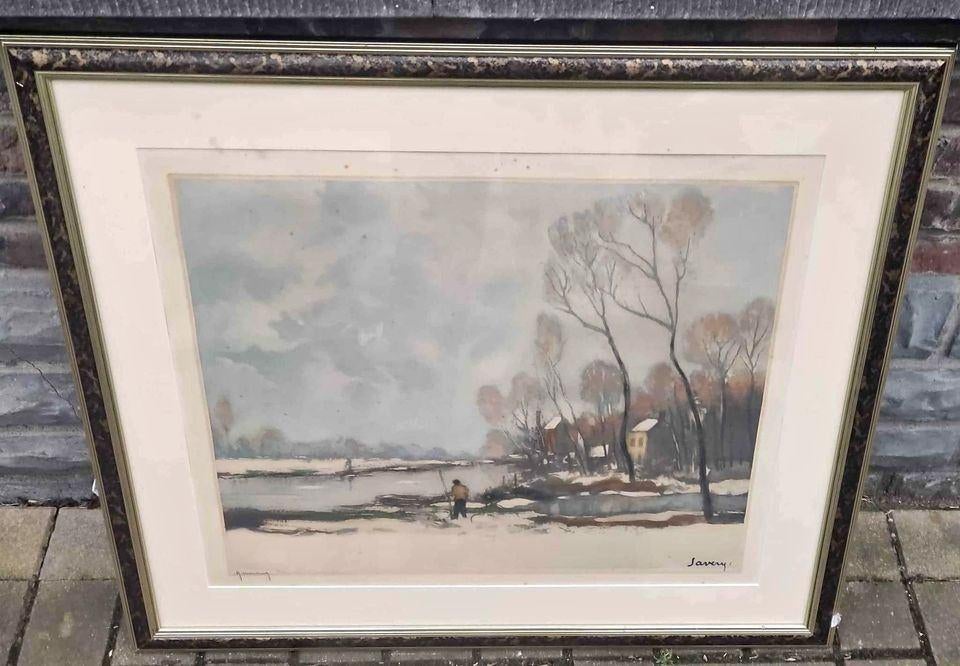 Gravure après saverys signe Roger hebbelinck, Antiek en Kunst, Kunst | Etsen en Gravures, Ophalen