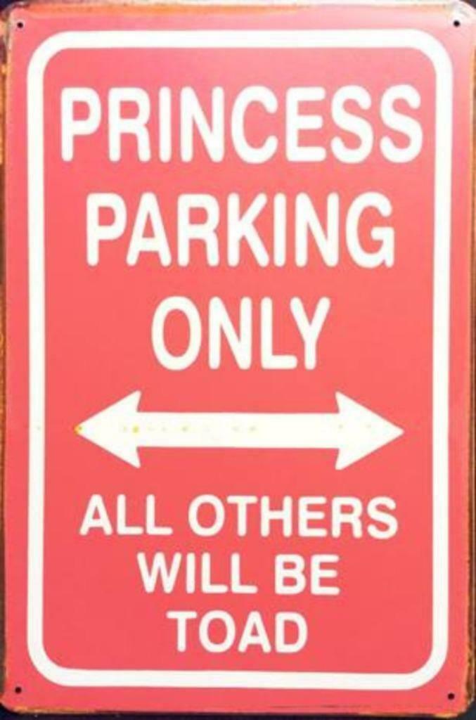 Metalen rusty-old wandplaat Princess Parking Only, Enlèvement ou Envoi