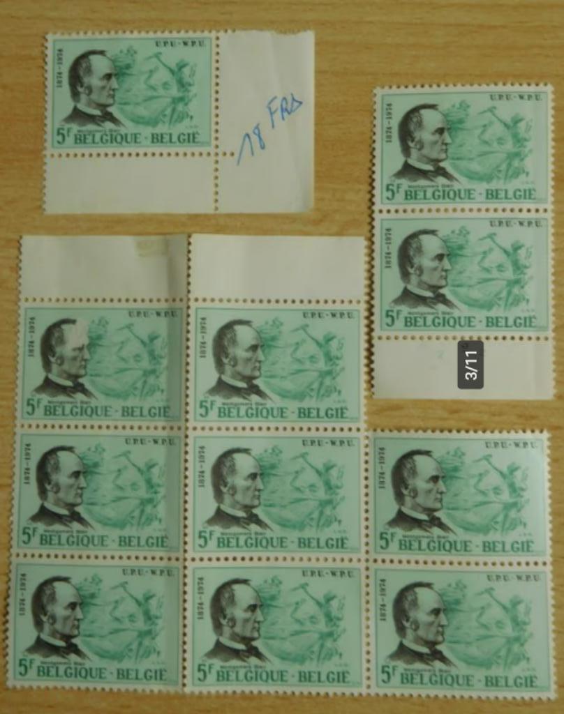 11 Belgische postzegels: Eeuwfeest van de UPU, Postzegels en Munten, Ophalen of Verzenden, Postfris