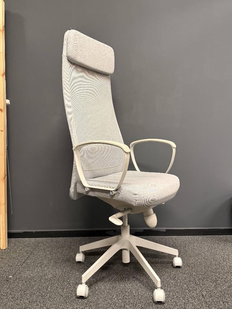 2x Ikea MARKUS bureaustoel, Huis en Inrichting, Bureaustoelen, Ophalen, Gebruikt, Grijs, Bureaustoel