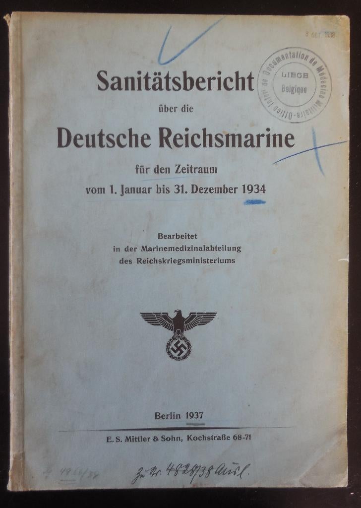 Sanitätsbericht über die Deutsche Reichsmarine - 1937, Enlèvement ou Envoi