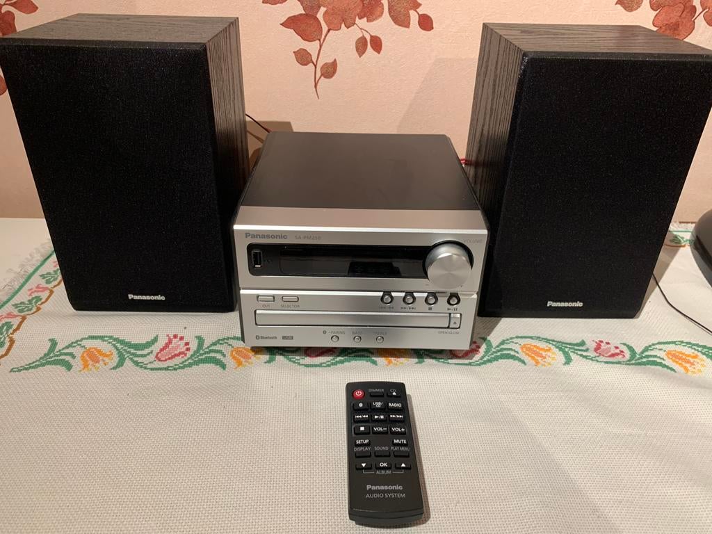 Panasonic SA-PM250 Micro-keten met Bluetooth, CD, Radio, USB, Audio, Tv en Foto, Ophalen, Zo goed als nieuw