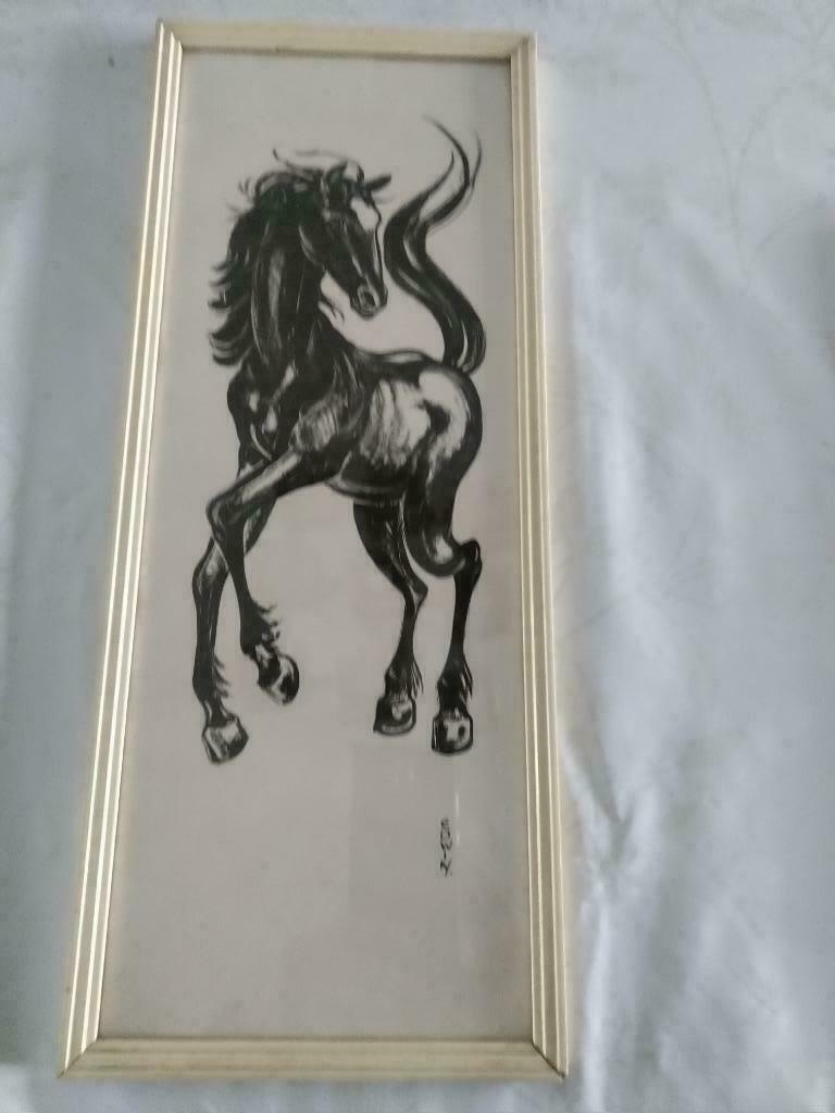 Kader met tekening paard, Huis en Inrichting, Ophalen, Gebruikt, Tekening