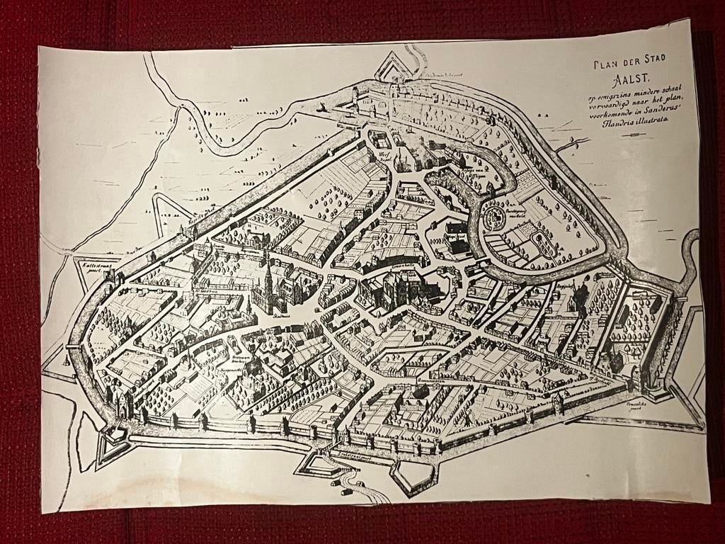 Oud plan Stad Aalst naar Sanderus, Ophalen of Verzenden, Zo goed als nieuw