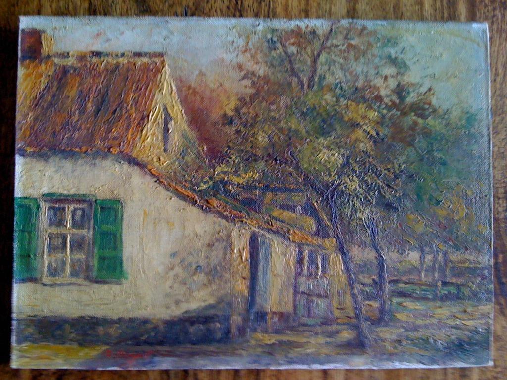 Peinture sur bois de Georges Stimart 1927, Antiquités & Art, Art | Peinture | Classique, Enlèvement ou Envoi