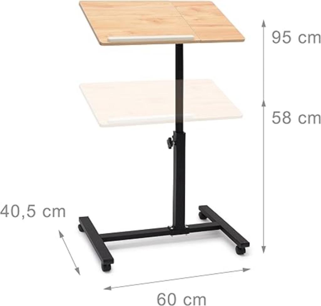 table pour ordinateur portable réglable en hauteur avec roul, Neuf, -, -, Réglable en profondeur