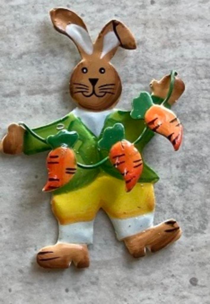 PAASDECORATIE IN HAAS MAN VAN BLIK 12 stuks NIEUW, Diversen, Ophalen of Verzenden, Nieuw