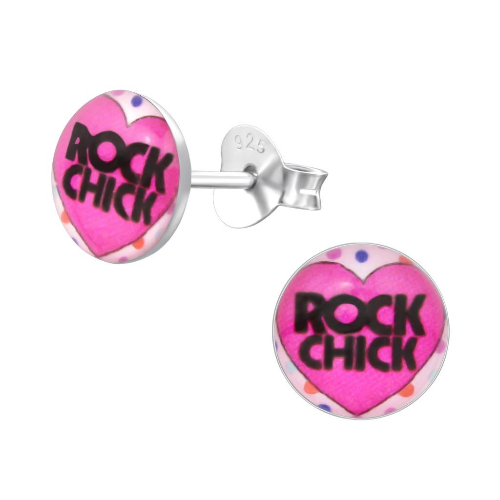 Kinderoorbellen ROCK CHICK 925 sterling zilver, Handtassen en Accessoires, Kindersieraden, Ophalen of Verzenden, Nieuw, Oorbellen