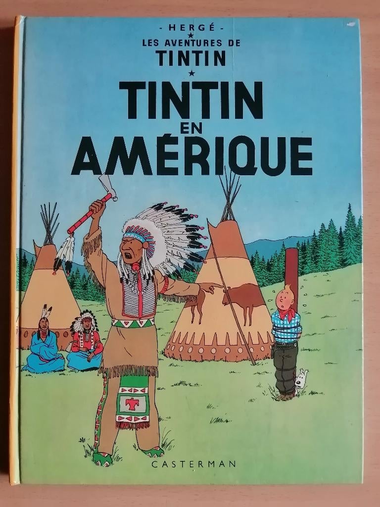 Hergé - Tintin en Amérique 3B36 jaune - édition de 1966, Ophalen of Verzenden, Hergé