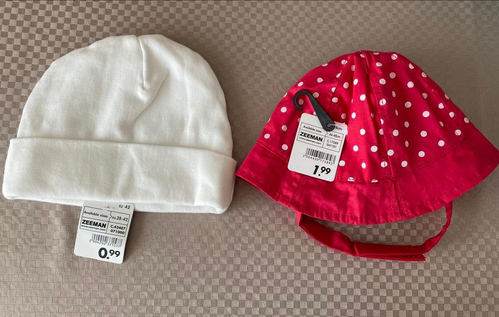 2 NIEUWE   Baby / Kinder mutsjes / Zonnehoedje   🍄, Kinderen en Baby's, Ophalen of Verzenden, Nieuw, Jongetje of Meisje, Muts