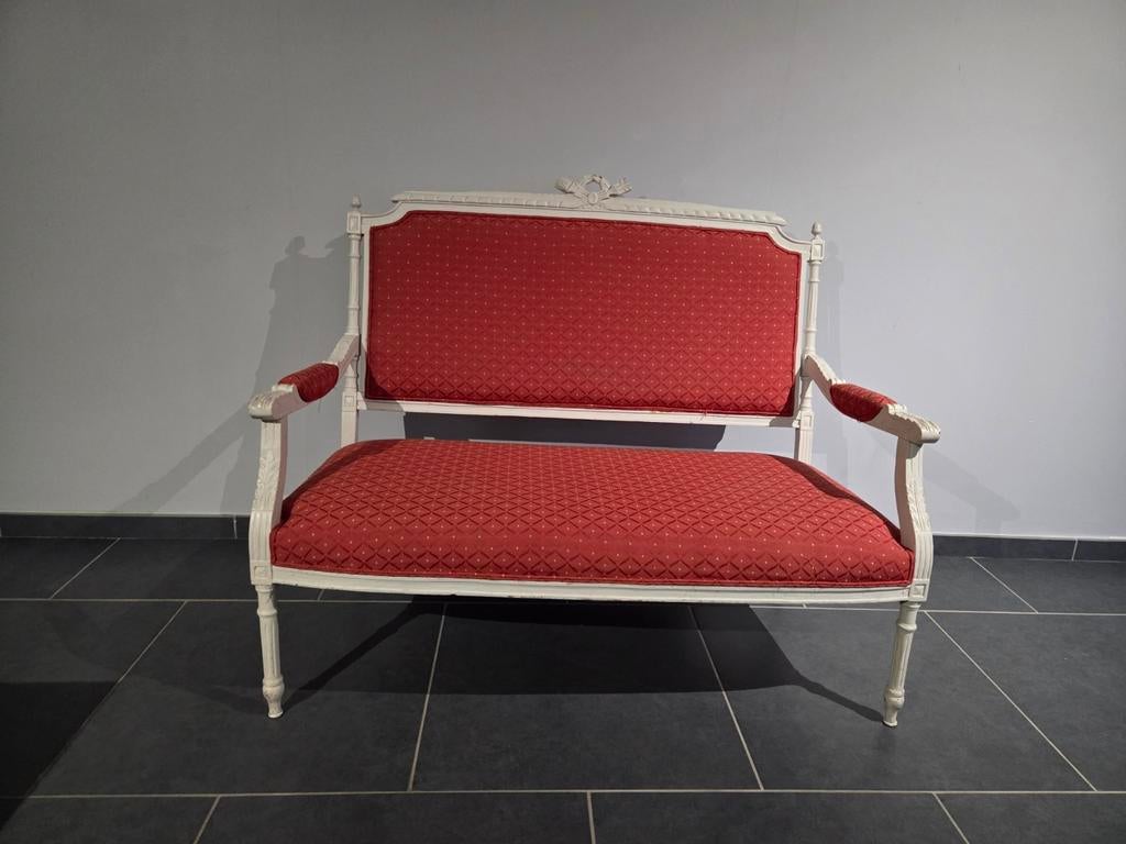 Banquette style Louis XVI rouge, Antiquités & Art, Enlèvement