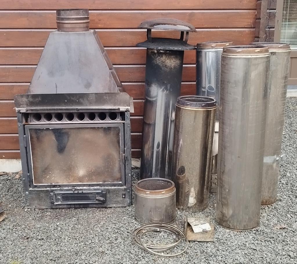 Hout kachel met dubbelwandige Inox buizen, Ophalen