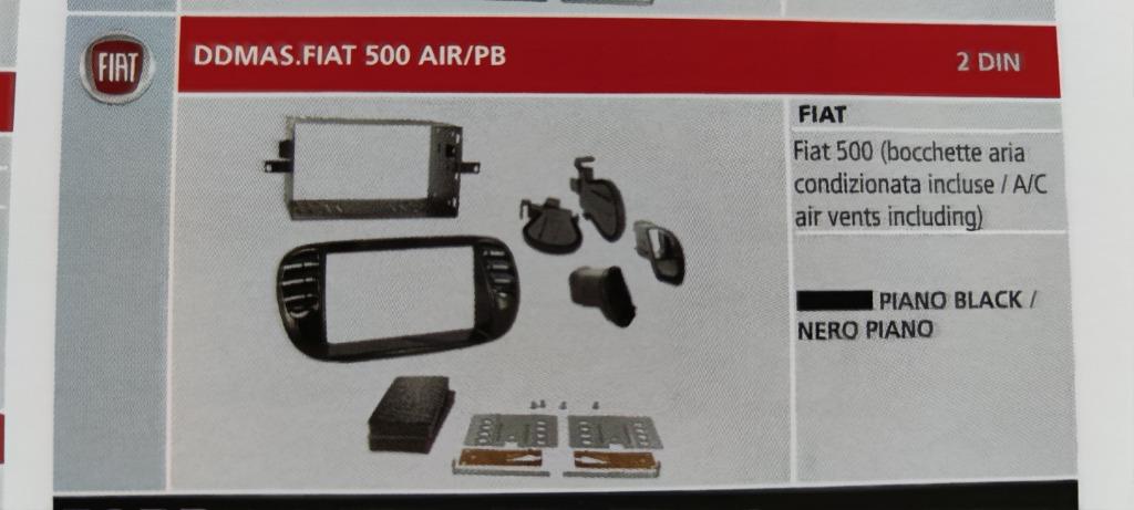 FIAT 500 AUTORADIO 2DIN ADAPTERSET PIANOLAK ZWART, Ophalen of Verzenden, Nieuw