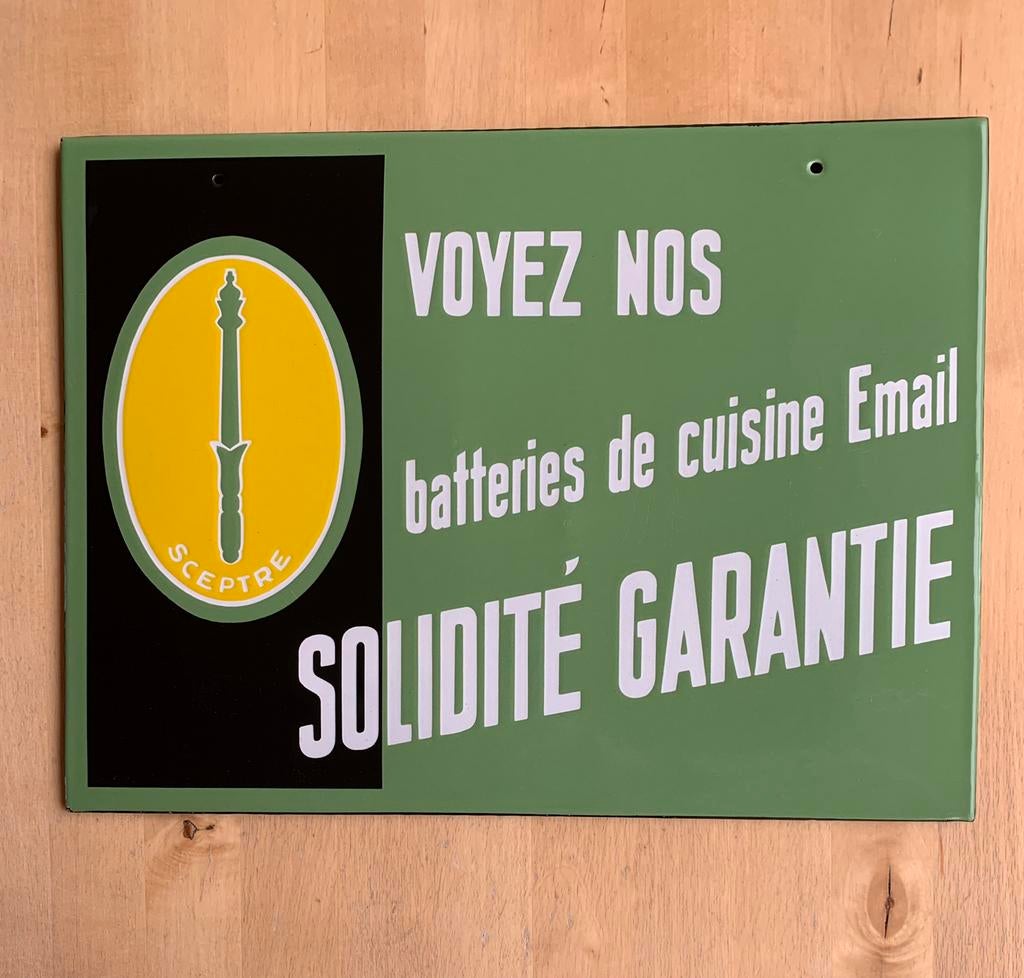 Authentique ancienne plaque émaillée années 40/50 Neuve, Enlèvement ou Envoi, Neuf, Panneau publicitaire