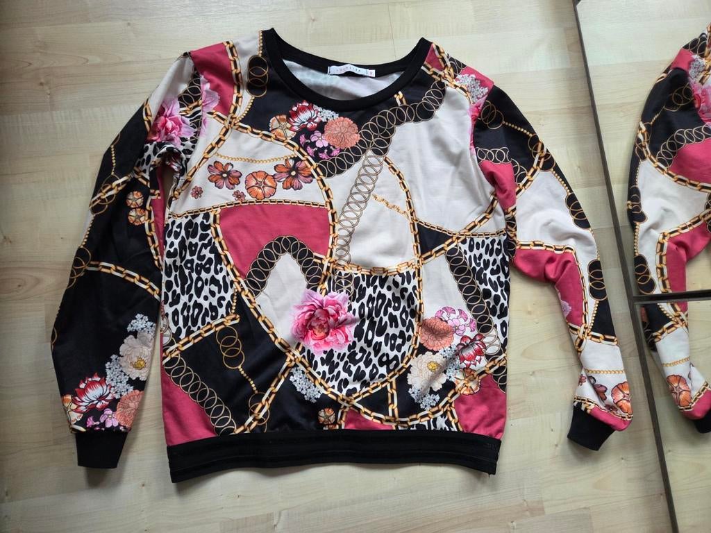 Leuke roze, zwarte trui maat 40 Lolaliza, Ophalen of Verzenden, Zo goed als nieuw, Maat 38/40 (M)