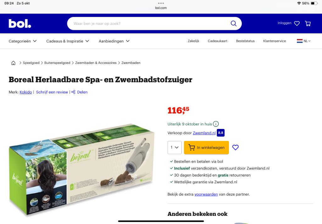 Boreal herlaadbare spa en zwembad stofzuiger, Enlèvement, Neuf