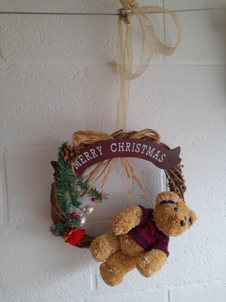 Kerstkrans met beertje, Ophalen, Zo goed als nieuw