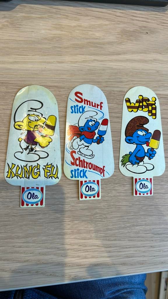 Peyo smurf 3 stickers OLA, Ophalen of Verzenden, Gebruikt