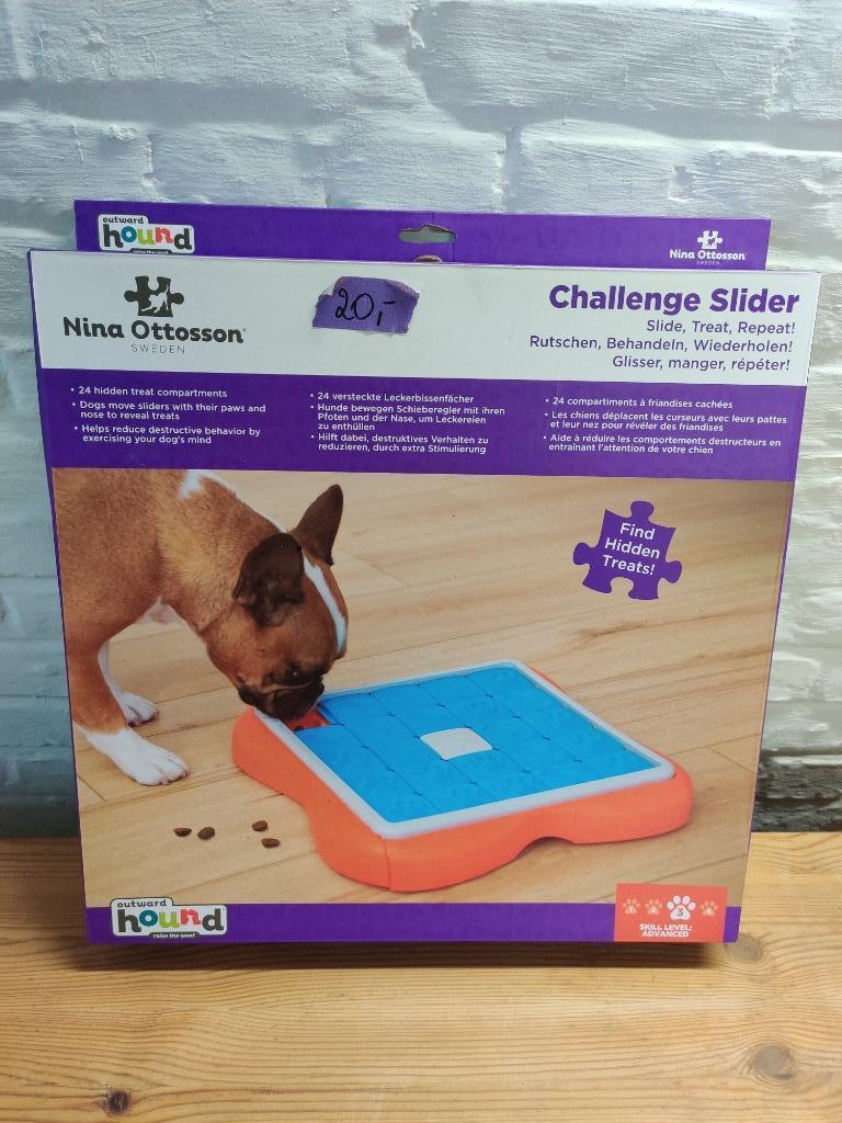 Nina Ottosson Challenge Slider hondenpuzzel, Dieren en Toebehoren, Hondenspeelgoed, Ophalen of Verzenden, Zo goed als nieuw, Intelligentiespeelgoed