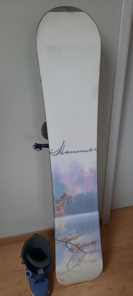 Snowboard woman Hammer 147cm + Fixation + chaussures T38, Ophalen, Gebruikt, Board
