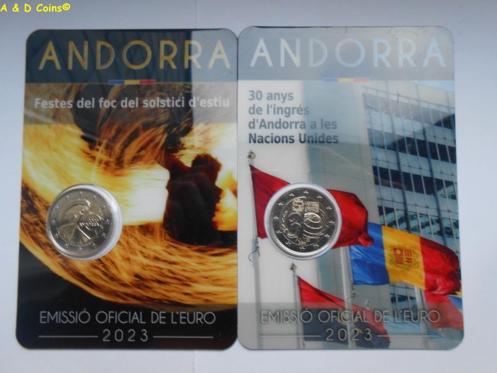 Andorra 2 x 2 euro cc 2023, Enlèvement ou Envoi, Autres pays, Autres valeurs, Série