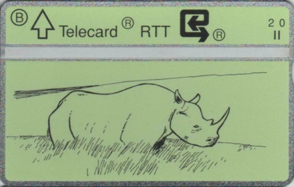 Télécarte Privée Belge P 205 Rhinocéros, Collections, Cartes de téléphone, Enlèvement ou Envoi