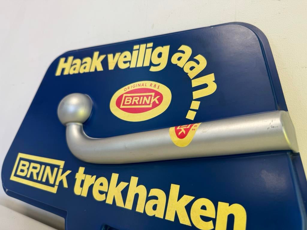 BRINK trekhaken oud reclamebord, Ophalen of Verzenden, Gebruikt, Reclamebord
