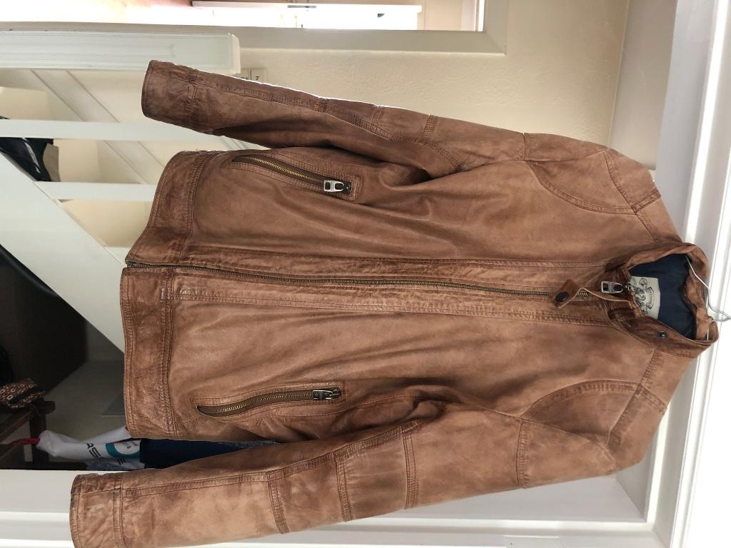 Leder vest, Kleding | Heren, Kostuums en vesten, Bruin, Ophalen of Verzenden, Gedragen, Andere