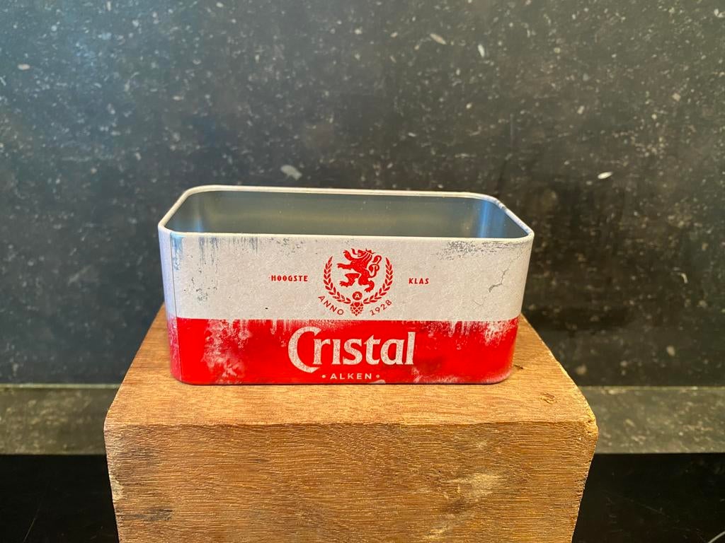 CRISTAL ALKEN houder (blik) voor bierviltjes, Verzamelen, Ophalen, Nieuw, Overige typen, Overige merken