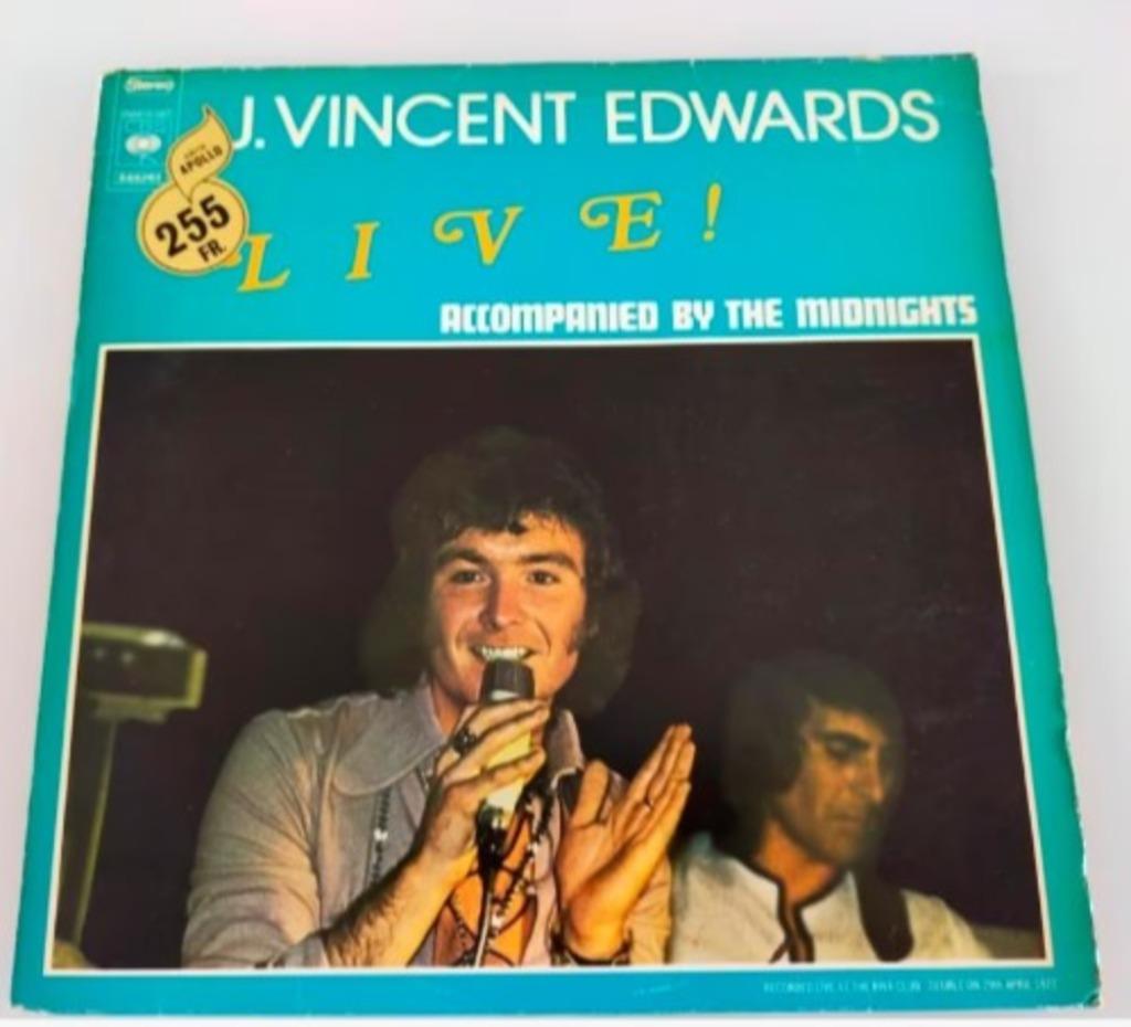 Vinyl LP J. Vincent Edwards Live! Pop UK Soft Rock, Ophalen of Verzenden, 12 inch
