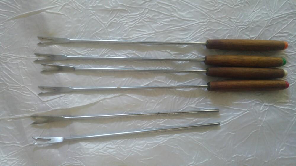 Vintage 4 fourchettes à fondue, Enlèvement ou Envoi, Utilisé