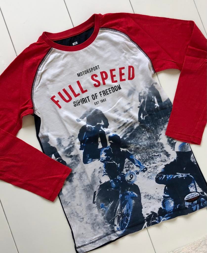longsleeve WE Fashion 146 152 motocross motorsport moto’s, Gebruikt, WE, Ophalen of Verzenden, Shirt of Longsleeve